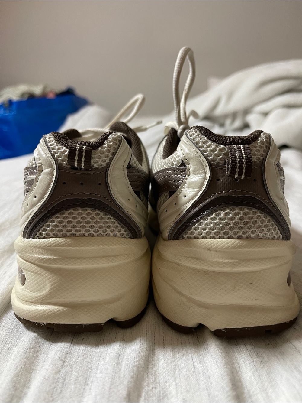New Balance 530 Men’s Cream and Brown Mesh Running Sneakers - Picture 5 of 8